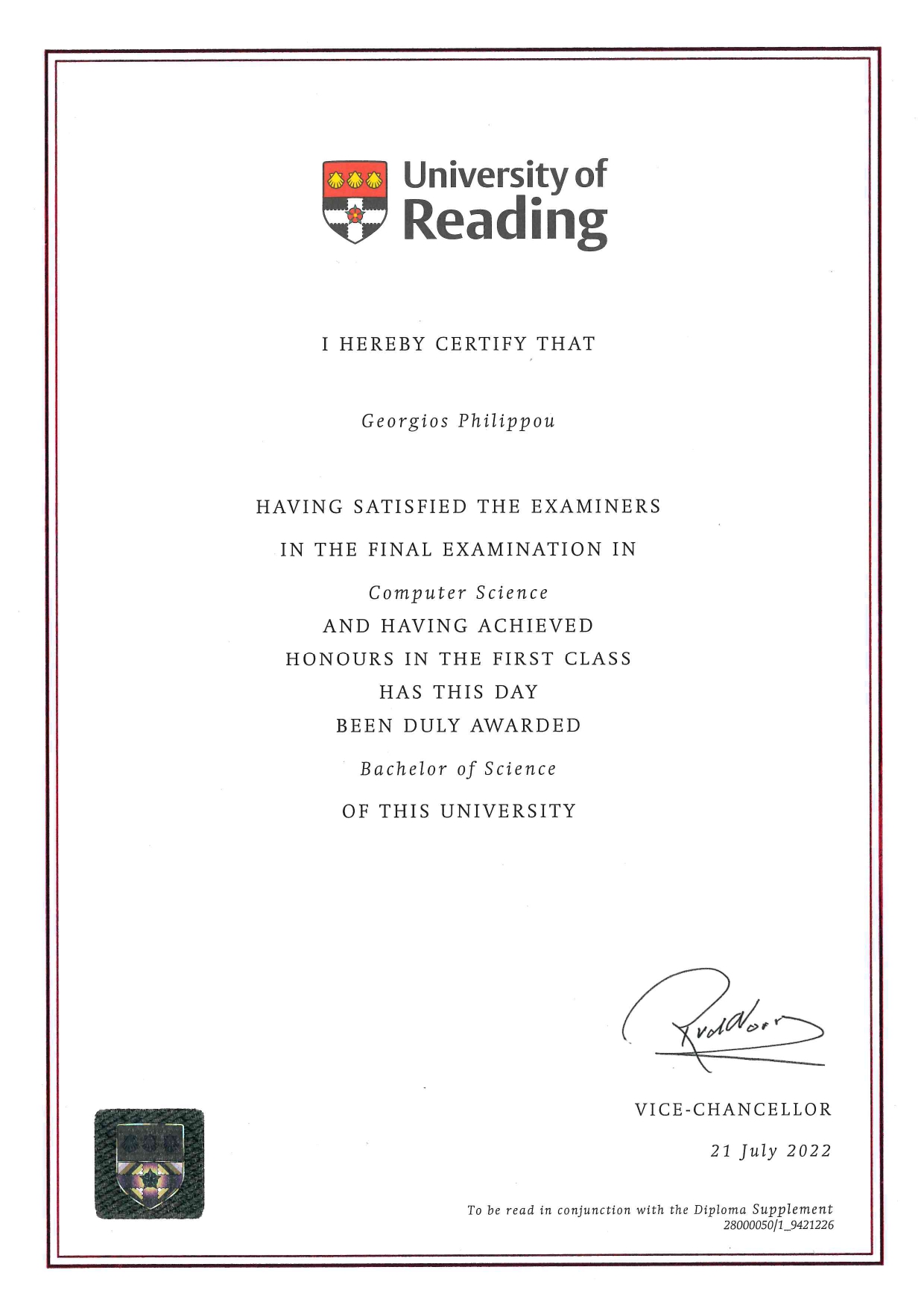 BSc Degree of Computer Science